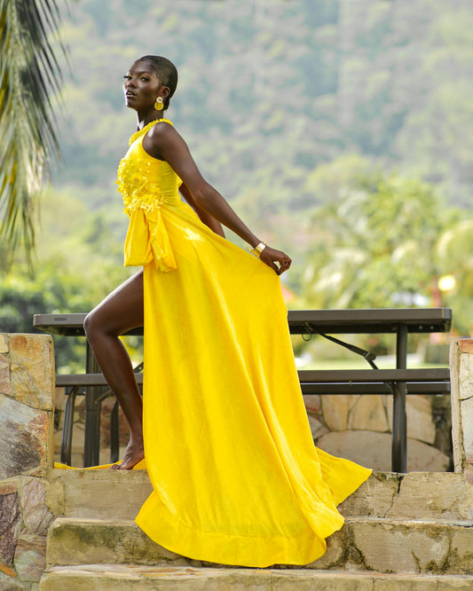 Robe de Soirée Chic Jaune
